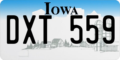 IA license plate DXT559