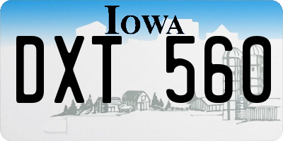 IA license plate DXT560