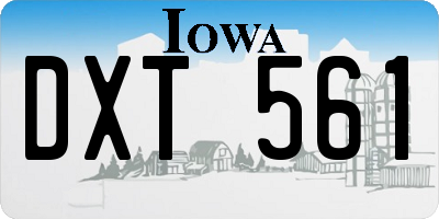 IA license plate DXT561