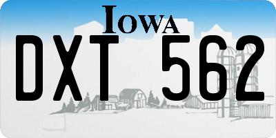 IA license plate DXT562