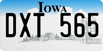 IA license plate DXT565