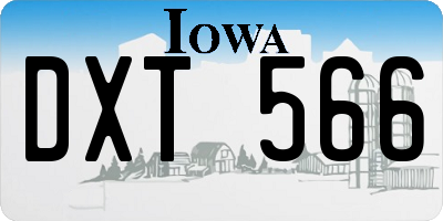 IA license plate DXT566