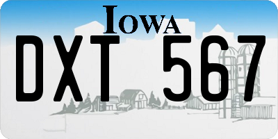 IA license plate DXT567