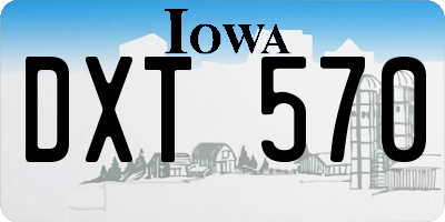 IA license plate DXT570