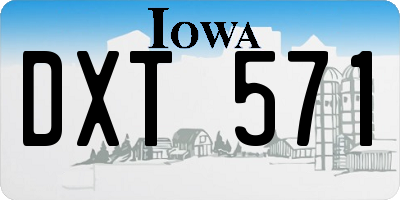 IA license plate DXT571