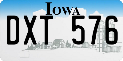 IA license plate DXT576