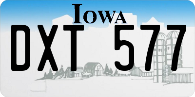 IA license plate DXT577