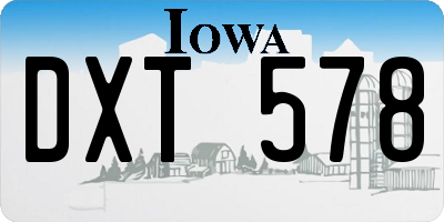 IA license plate DXT578