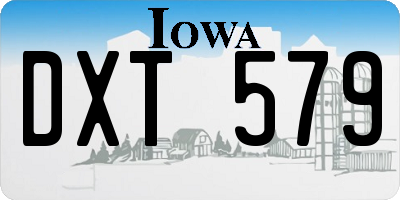 IA license plate DXT579