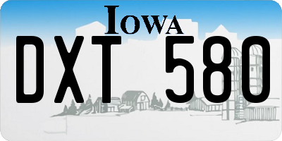 IA license plate DXT580