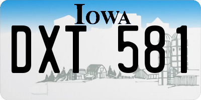 IA license plate DXT581