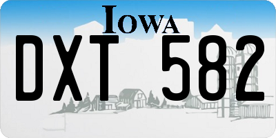 IA license plate DXT582