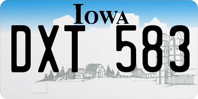 IA license plate DXT583