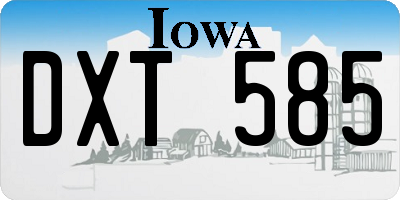 IA license plate DXT585