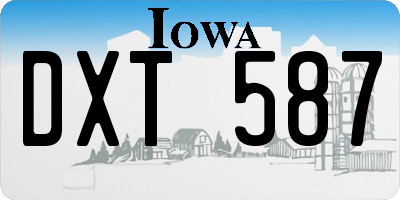 IA license plate DXT587