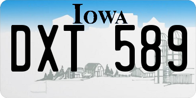 IA license plate DXT589