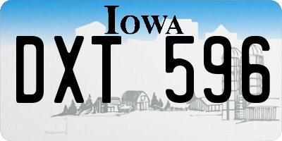 IA license plate DXT596