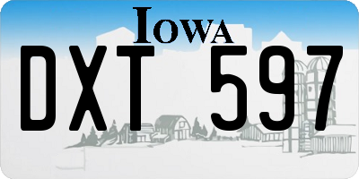 IA license plate DXT597