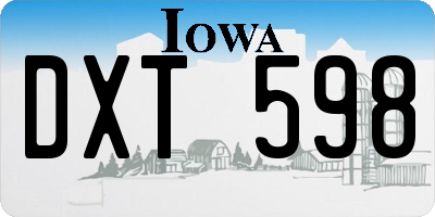 IA license plate DXT598