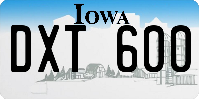 IA license plate DXT600