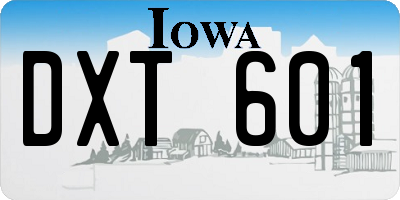 IA license plate DXT601