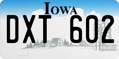 IA license plate DXT602