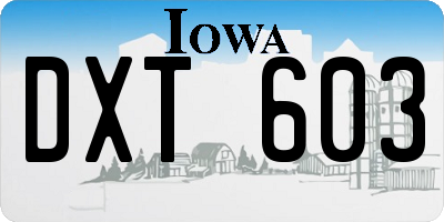 IA license plate DXT603