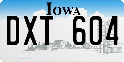 IA license plate DXT604