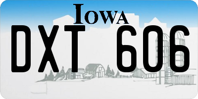 IA license plate DXT606