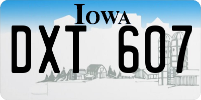 IA license plate DXT607