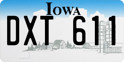 IA license plate DXT611