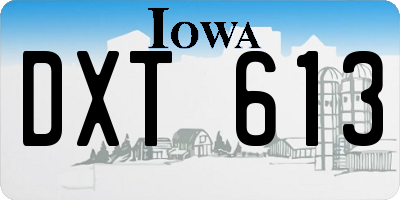 IA license plate DXT613