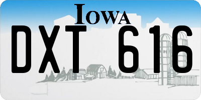 IA license plate DXT616