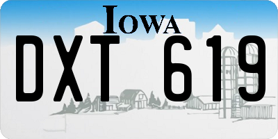 IA license plate DXT619