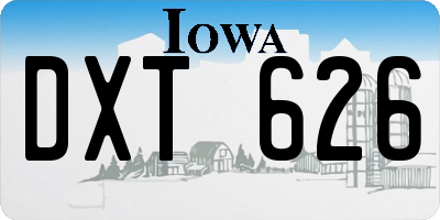 IA license plate DXT626