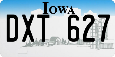 IA license plate DXT627