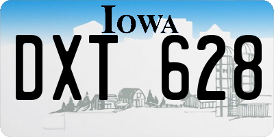 IA license plate DXT628