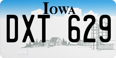 IA license plate DXT629