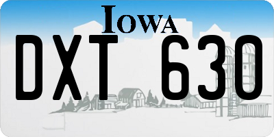 IA license plate DXT630