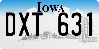 IA license plate DXT631