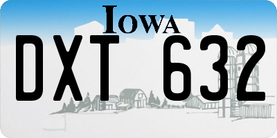 IA license plate DXT632