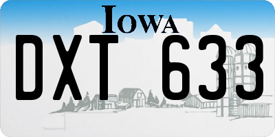 IA license plate DXT633