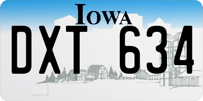 IA license plate DXT634