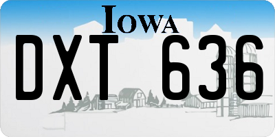 IA license plate DXT636