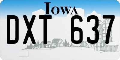 IA license plate DXT637