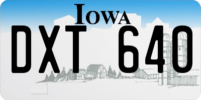 IA license plate DXT640