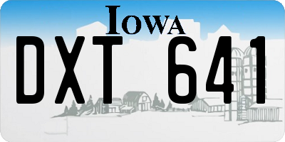 IA license plate DXT641