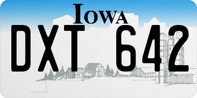 IA license plate DXT642