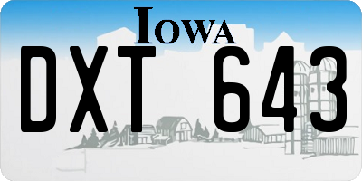 IA license plate DXT643