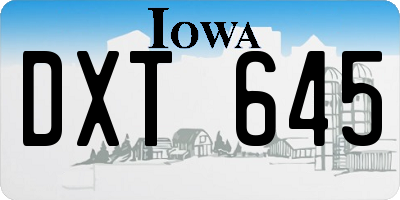 IA license plate DXT645